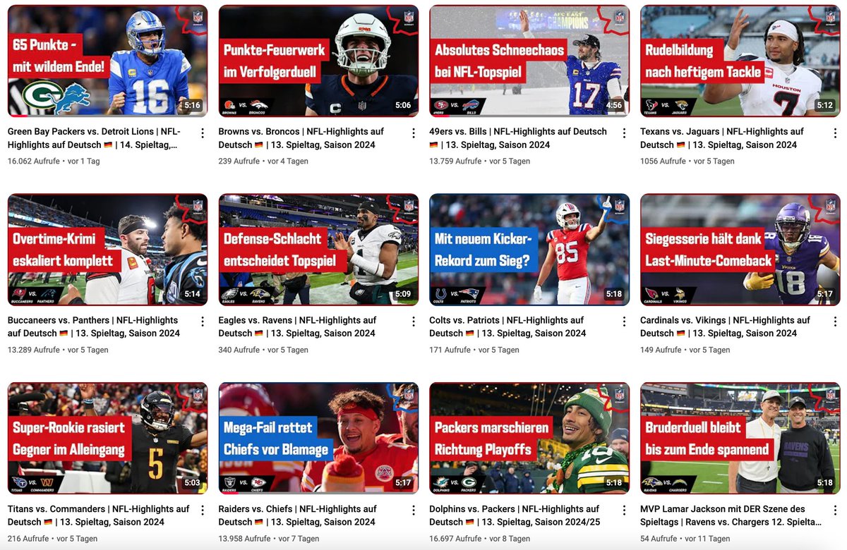 RNBWCV's tweet photo. Wie schon geschrieben: Eine sehr coole Sache, dass NFL Deutschland jetzt Zusammenfassungen (Highlights) der Spiele mit deutschem Kommentar auf YouTube anbietet. 👍🏻

ABER diese Spoiler / Clickbait Thumbnails sind so ein Abturn. 👎🏻 https://t.co/xQzktSuQzH
