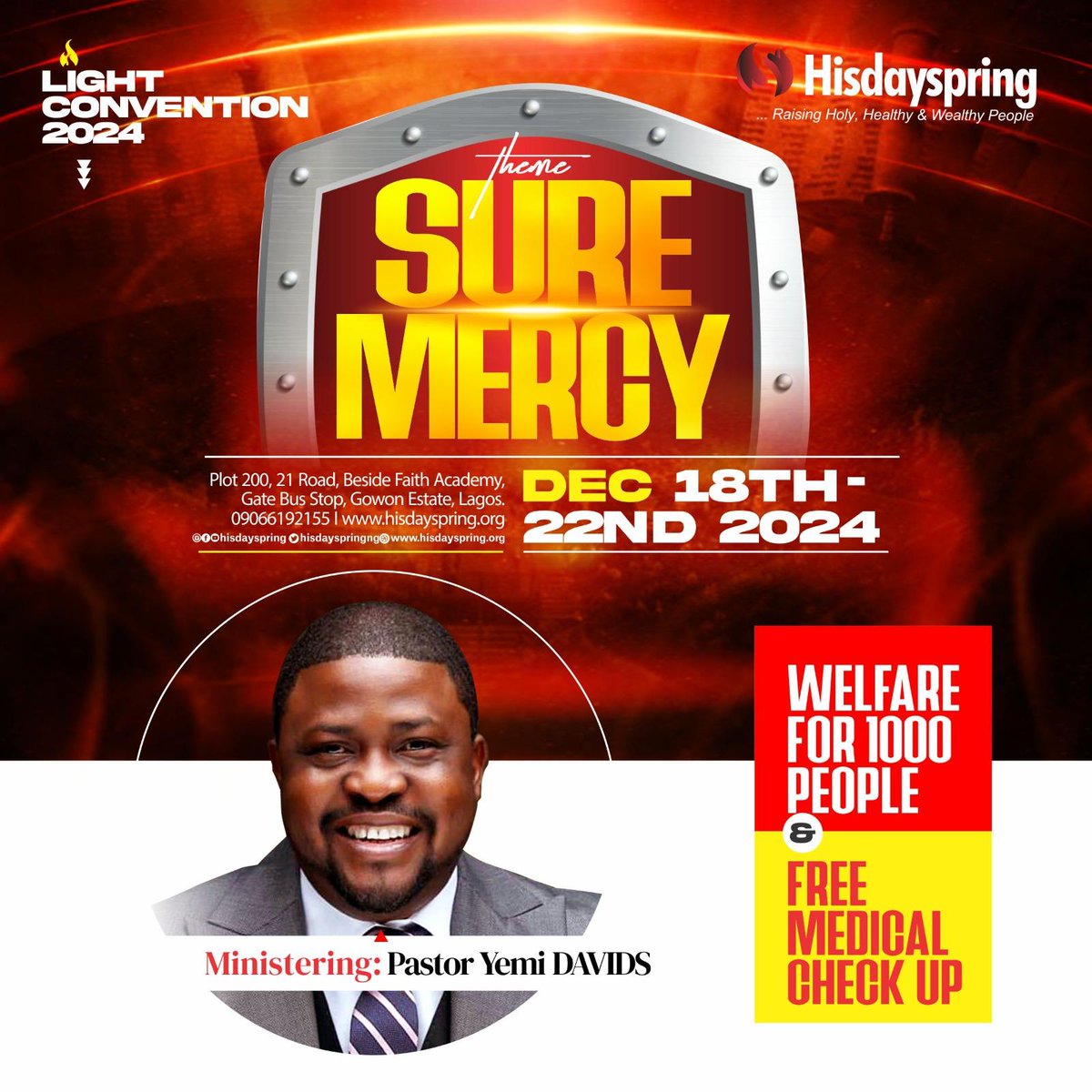 hisdayspringNG's tweet photo. #10daystogo
As we countdown to single digits, these remaining 10 days to our You'll see #LightConvention2024 from start to finish in Jesus Mighty Name 🙏
Please share Avs repost
God bless you 🙏
#LC24
#SUREMERCY
#hisdayspring
#19thanniversary
#JesusisKing https://t.co/4NZKhNEapE