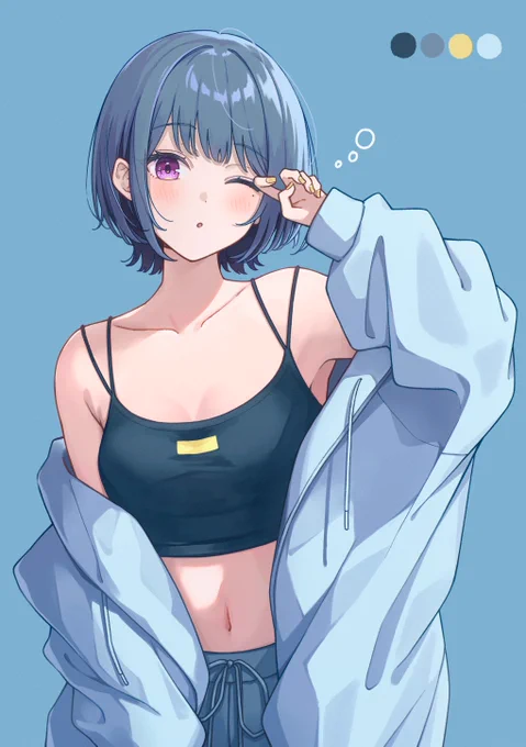 お気に入りのにじ私服ショートヘアイラストたち次は誰描こうかな 