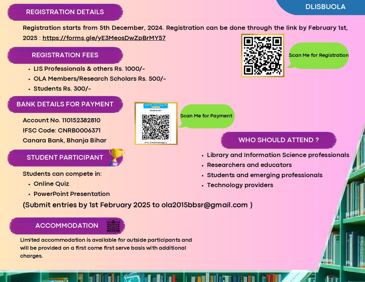 OLA_BBSR's tweet photo. Invitation for Submitting the Articles to the National Conference on “Digital Libraries And Information Systems: Building Universal Opportunities For Learning And Access (DLISBUOLA)
Visit https://t.co/f0MpgjtNpO
#Conference #LibraryScience #LibraryAndInformationScience #Digital https://t.co/UIluQLCDcr