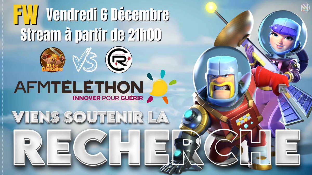 Total de la cagnotte reversée au Téléthon : 150 euros
Merci pour votre générosité
#Supercell #ClashOfClans 
#telethon2024 #telethongaming
