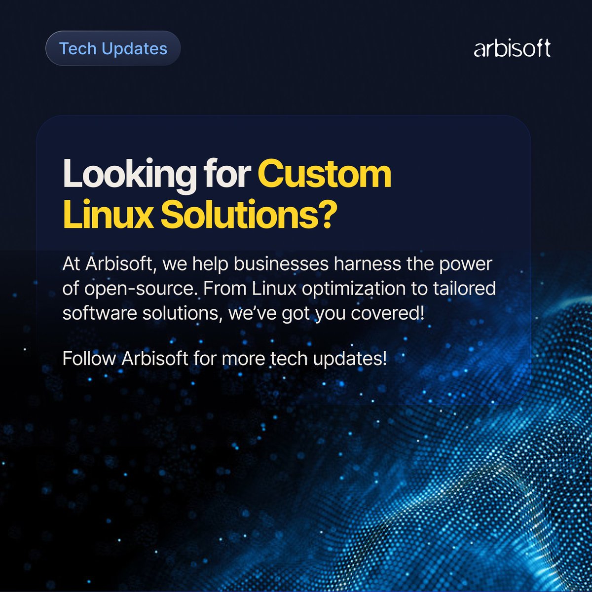 arbisoft's tweet image. Why settle for limits when Linux offers freedom? 🐧 Dive into advanced tiling, customizable environments, and full system personalization.
Ready to optimize with Linux? Let’s connect: tinyurl.com/4svstycf
#LinuxFreedom #OpenSourceSolutions #Arbisoft