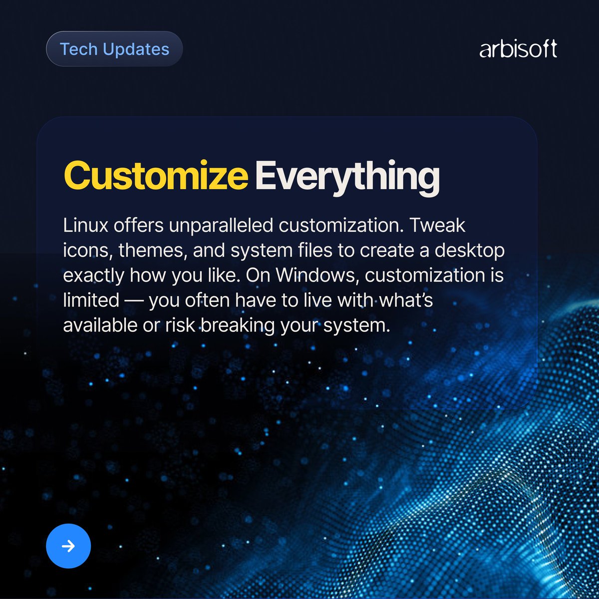 arbisoft's tweet image. Why settle for limits when Linux offers freedom? 🐧 Dive into advanced tiling, customizable environments, and full system personalization.
Ready to optimize with Linux? Let’s connect: tinyurl.com/4svstycf
#LinuxFreedom #OpenSourceSolutions #Arbisoft