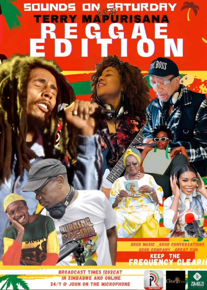 Today's special edition of Sounds On Saturday features some reggae greats. Don't miss <a href="/john_microphone/">John On The Microphone</a> alongside Yours Truly &amp; MaCopper <a href="/classic263/">Classic263</a> <a href="/reedivah/">Reedivah Da Queen</a> <a href="/KingJayZim/">King Jay🇿🇼</a> <a href="/KingIsaacReggae/">King Isaac</a> <a href="/RonaldChiwanza/">Ronald Chiwanza</a> <a href="/bobmarley/">Bob Marley</a> @earGROUNDafrica <a href="/BrianZulu/">Brian Zulu</a>