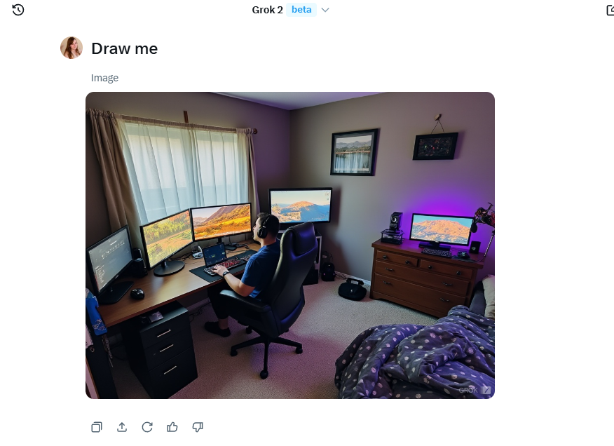 bribris12's tweet photo. Apparently this new AI thing thinks im a guy, refreshed it 4 times. Either showed a dude gaming, or a dude with a baby. Kinda Sus https://t.co/bXe8z4CGWr