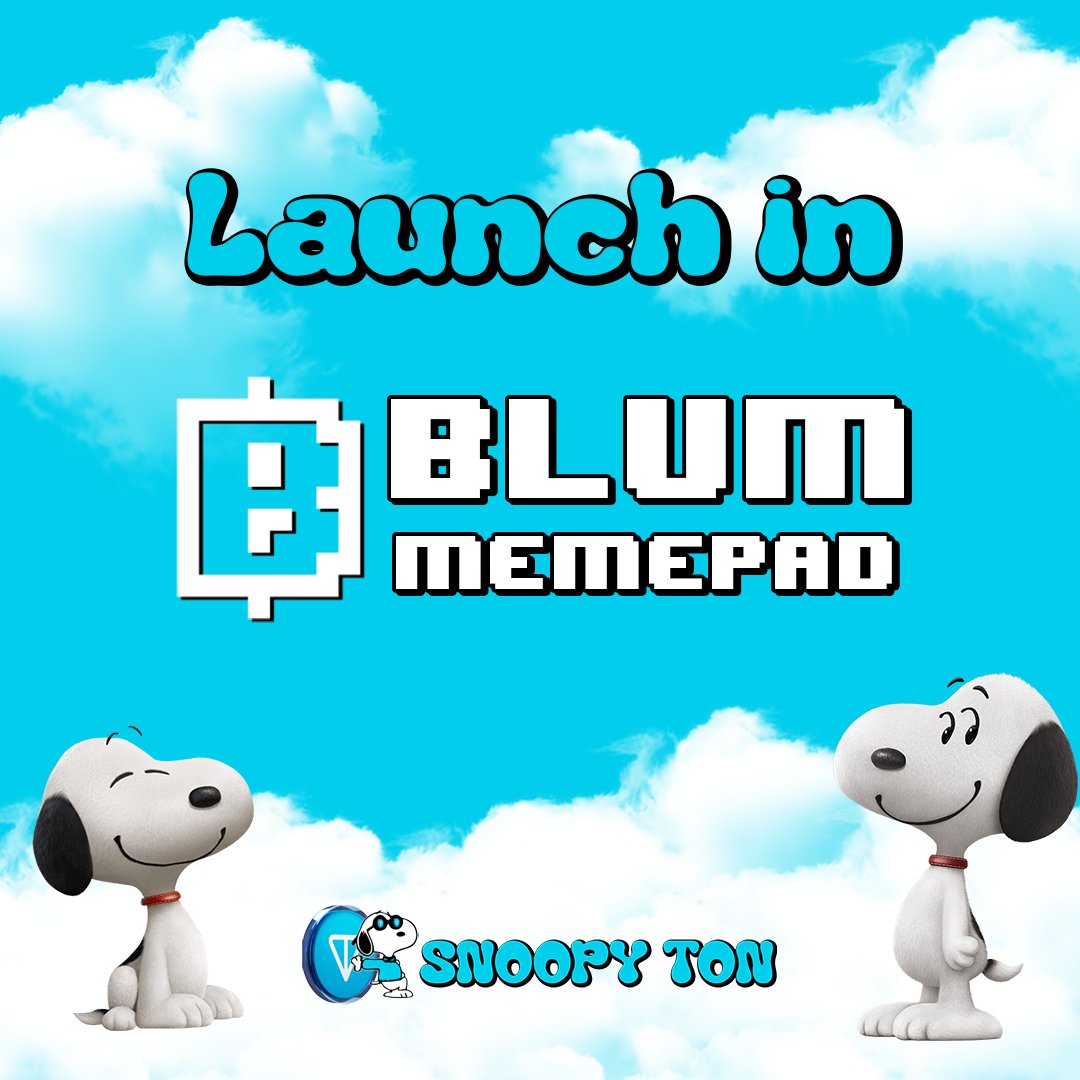 SnoopyTon_'s tweet photo. 🚀 SnoopyTon is coming to Blum Memepad! 🚀

Get ready for our exclusive token launch! A unique opportunity to invest in an innovative project! Don't miss out! 💥

#SnoopyTon #BlumMemepad #CryptoLaunch #TokenSale #DeFi #CryptoCommunity #Blockchain #CryptoNews $TON https://t.co/kXDT1DhARY
