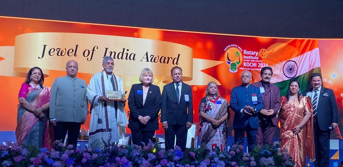Kailash Satyarthi (@k_satyarthi) on Twitter photo I am deeply humbled to receive the ‘Jewel of India’ Award from the Rotary International President, past Presidents, and other esteemed leaders at the Rotary Institute, Kochi 2024. Grateful to have shared this moment with over 1,000 delegates today. <a href="/Stephanie_urchk/">Stephanie Urchick</a> I am deeply humbled to receive the ‘Jewel of India’ Award from the Rotary International President, past Presidents, and other esteemed leaders at the Rotary Institute, Kochi 2024. Grateful to have shared this moment with over 1,000 delegates today. <a href="/Stephanie_urchk/">Stephanie Urchick</a>