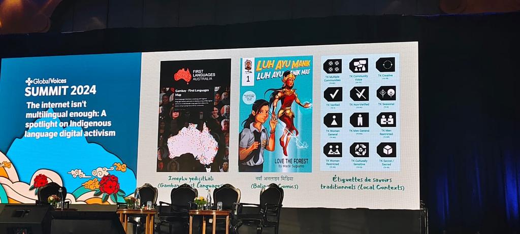 '<a href="/globalvoices/">Global Voices</a> Kathmandu Summit 2024

Current Panel: The internet isn't multilingual enough: A spotlight on Indigenous language digital activism

gv2024.sched.com/event/1qsH9/th…

Moderator: <a href="/barrioflores/">Eddie Avila</a>

Panelists: <a href="/AmritSufi/">Amrit Sufi</a>, <a href="/sankuchy/">Sanjib Chaudhary</a>, Janak Bhatta, Bikram Rana et al

#GVSummit2024