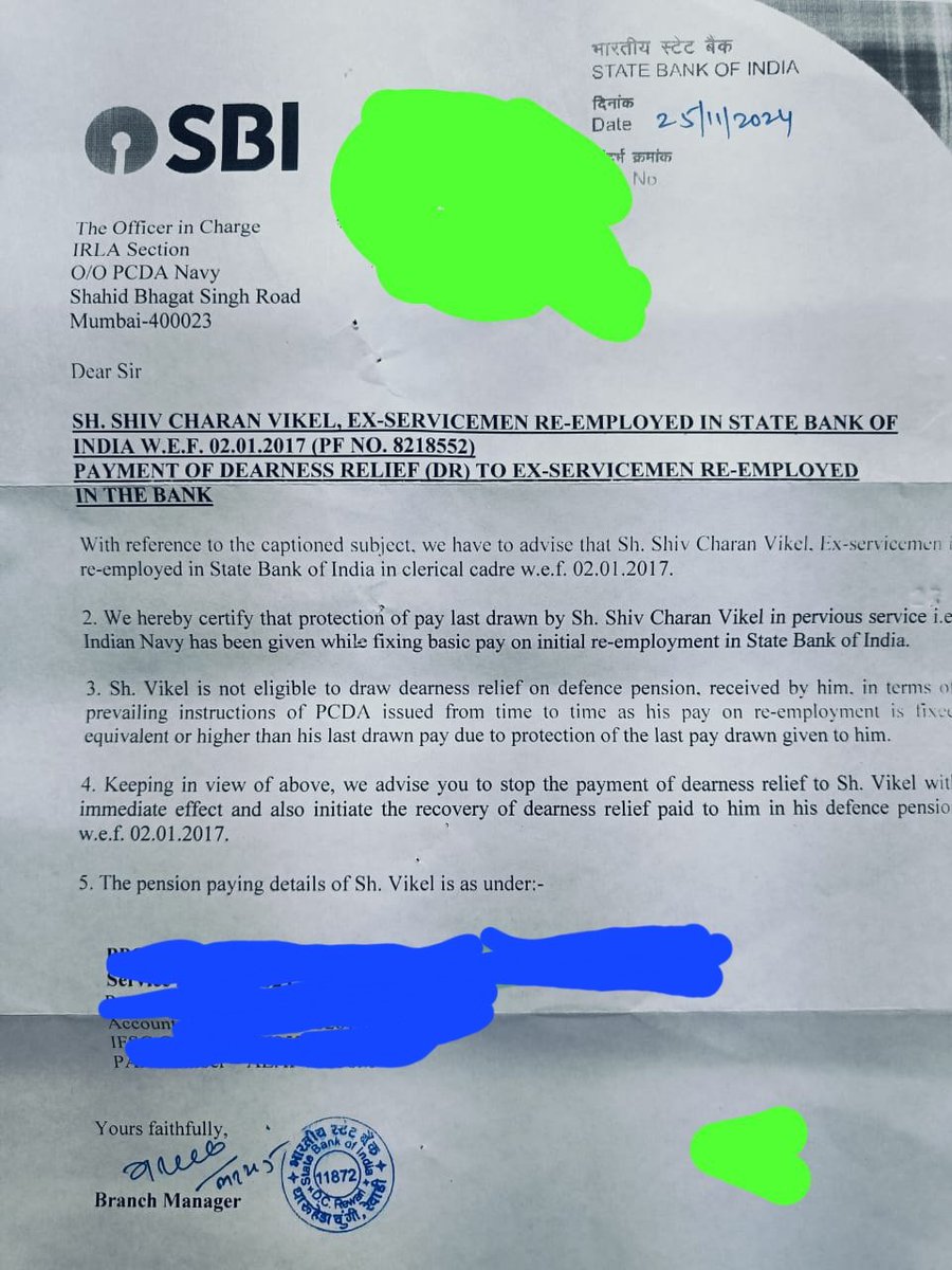 Dear @TheOfficialSBI , In what capacity your BM written this unlawful  letter to PCDA? Kindly educate your officials regarding pay fitment & pay  protection, also make them aware about Govt. guidelines on
