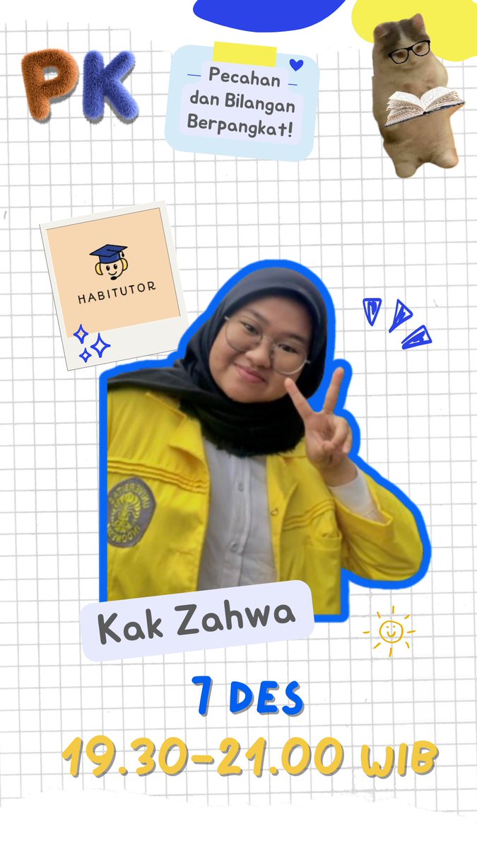 habitutor's tweet photo. Live Class Materi Dasar PK GRATIS!!! (With Kakak AKUN UI) 

Topik: Pecahan dan Bilangan Berpangkat
Waktu:  7 Des, 19.30-21.00 WIB  
https://t.co/18cDMg9reC

ID : 816 0802 3098
Pass: 133015

Don't forget to attend and be ready to mastering PK😎 #studytwt https://t.co/8v9skpw9iQ