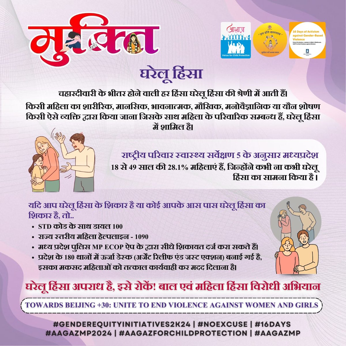 Shriram82602589's tweet photo. जय हिंद दोस्तों 🌼
आज मुक्ति अभियान का तीसरा दिन है। आज का दिन *घरेलू हिंसा* को समझने का है।
*टीम आगाज़*
#Genderequityinitiatives2k24
#NoExcuse
#16Days
#hamhongekamyab
#Aagazmp2024
#AagazforChildProtection
#Aagazmp https://t.co/9rgWwBPRXY