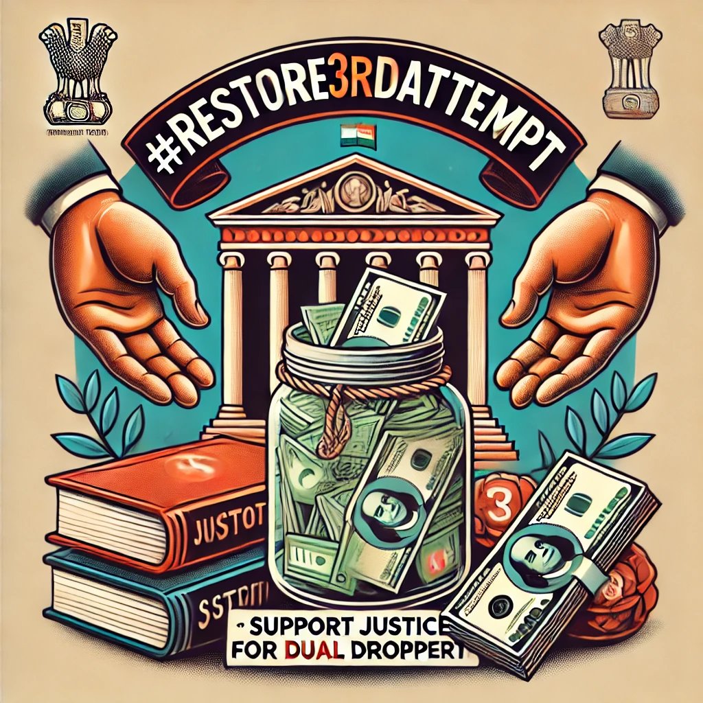 officialuddi's tweet photo. 📢 Fundraising Campaign 

1/ Urgent Appeal for Justice!
We're taking the legal route to restore the 3rd attempt for JEE Advanced aspirants. With Sanjay Hegde as our lawyer and Mithin &amp; Vishal as petitioners, we're fighting for fairness.

#Restore3rdAttempt https://t.co/VBPY760IrL
