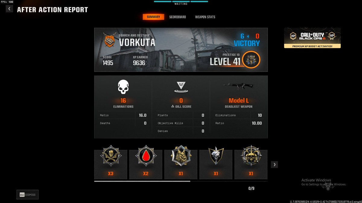 TLegendary355's tweet photo. @Treyarch @CallofDuty 16-0 game to get 9K xp. Something is not right in SnD. Pls fix it I can barely level up!!! #Warzone #CallofDuty #BlackOps6 https://t.co/fmFc0KgpmT