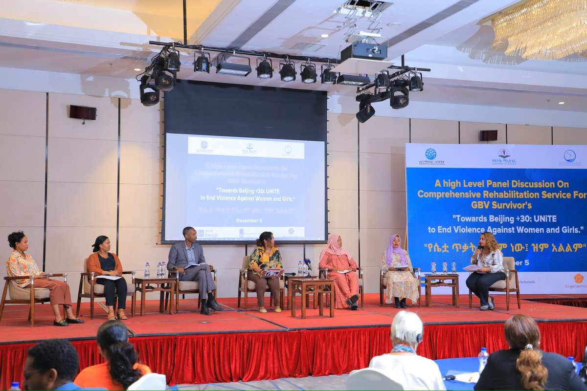 YetenaW's tweet photo. Yetena Weg attended EngenderHealth’s High-Level Panel on Comprehensive Rehabilitation Services for GBV Survivors at Skylight Hotel.

The discussion brought together key stakeholders who shared powerful insights on addressing the critical needs of survivors.

We extend our heartfelt thanks to EngenderHealth, the Ministry of Health and other partners for organizing this impactful event. 
We left inspired and committed to a future of justice, healing, and empowerment for all.

Together, we can #EndGBV and #UniteToProtectEveryWomanAndGirl.