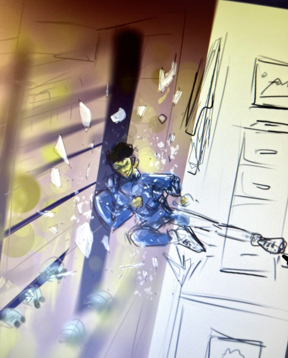 kwamatics's tweet photo. Today’s prompt is “crash” and tomorrow’s shall be “stupor” #drawwithkwa https://t.co/BKCRmu25QL