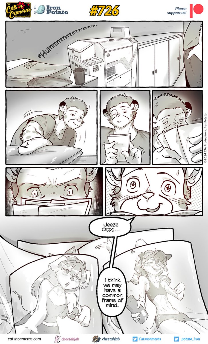 Catsncameras's tweet image. Hey Readers,

    Looks like Jim and Pickles may have a similar love of the ibtc! Sure seems to be making Jim happy!

Till next week,
~Cheetah out

#webcomics #furry #ibtc