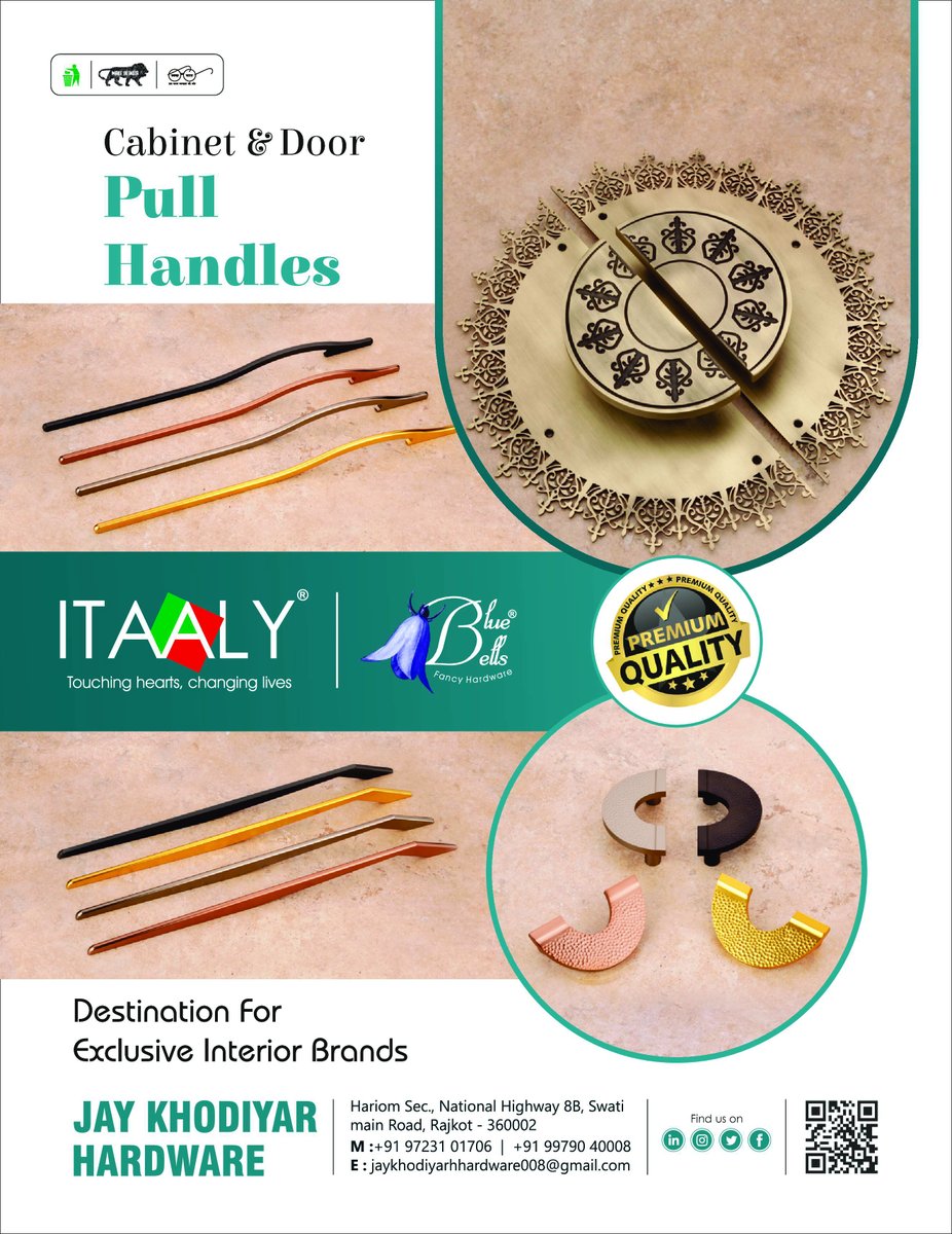 clue_hardware's tweet image. Upgrade your space with stylish and functional cabinet and door pulls from Jay Khodiyar Hardware!

Call +91 97231 01706
whatapps: bit.ly/4crSZkE

#cabinetpulls #doorpulls #hardware #homeimprovement #interiordesign #kitchenhardware #bathroomhardware #furniturehardware
