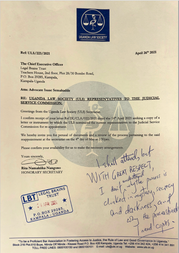 ug_lawsociety's tweet photo. MUST READ: Our #RadicalNewBar  President, Mr. @IsaacSsemakadde, SC​, has directed that members and the public be shown the documents exposing his long struggle with our former leaders for #Democratization of the process through which the Bar identifies its nominees for appointment to the @JSCUganda (JSC) and checks the Executive ​overbearance in the search and selection of other members of the JSC without adequate public participation.

The President urges all candidates for the first-ever election of our JSC NOMINEES, as well as their duly informed supporters, to amplify condemnation of our undemocratic history.

This is the only way to ensure that the Bar never returns to the​ doldrums.

PLEASE, ACCESS ALL THE DOCUMENTS VIA THE LINK: https://t.co/NRJaVeknhi

#BangTheTable
#BackOnTrack
#RNBVision2060