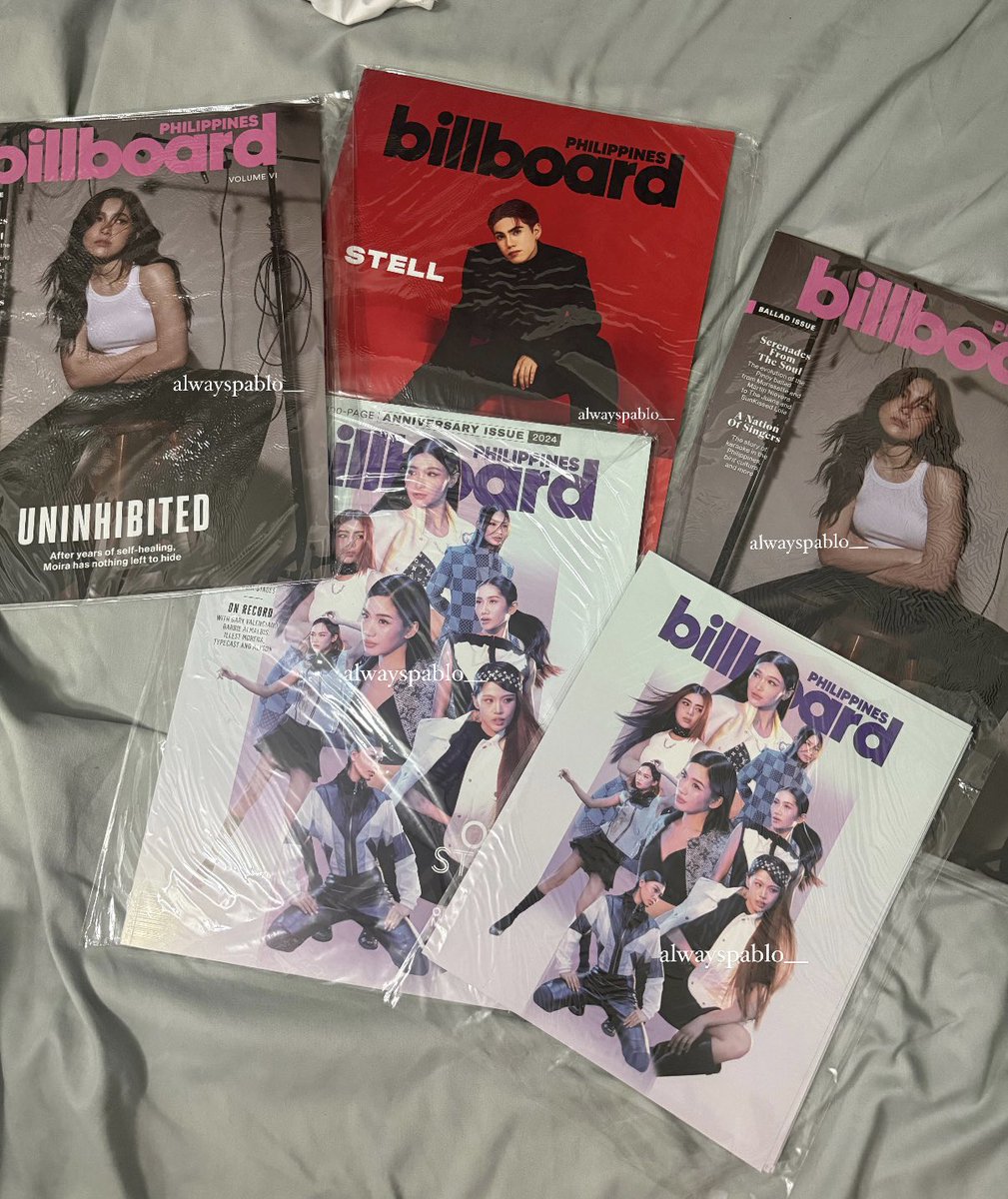 intopablo___'s tweet photo. LFB WTS • SELLING • KUNIN NYO NA 😭

• Billboard PH 100-page anniversary issue BINI cover with postcards 1200 nego
• STELL cover 200
• Moira cover 200 each

📍Manila

🏷️ bini maloi colet mikha sb19 esbi stell pablo josh justin ken https://t.co/s8KInK1DiT