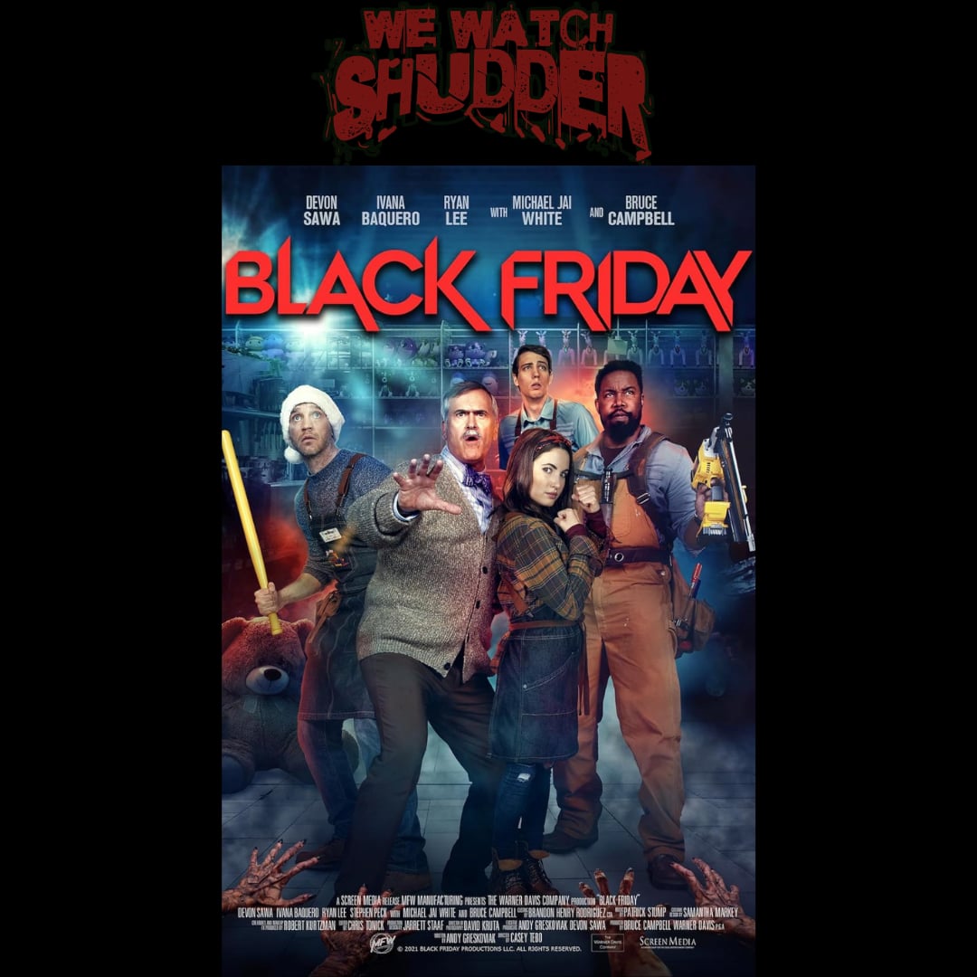 Our new episode jumps off Shudder for the 2021 holiday horror film Black Friday from director <a href="/caseyshoots/">Casey Tebo</a> and writer <a href="/Andy_Greskoviak/">Andy Greskoviak</a>, starring <a href="/DevonESawa/">devon sawa</a> and <a href="/GroovyBruce/">Bruce Campbell</a>. One of us enjoyed it more than the other, but we both say SEE IT! Listen now on all podcast platforms.