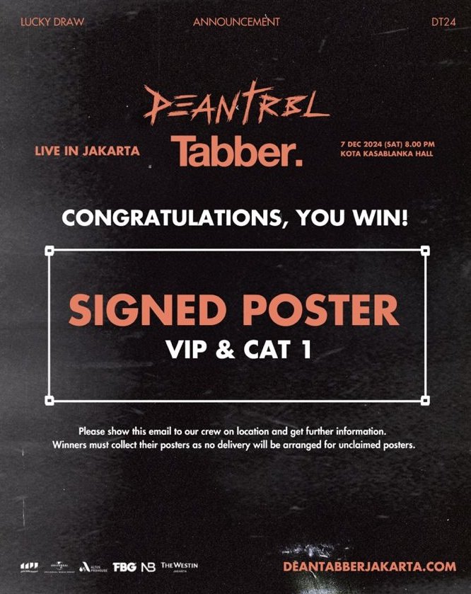 tsamidunn's tweet photo. WTS DEAN &amp; Tabber LIVE IN JAKARTA

Cat 1 for 900k only
Tbtb harus kerja backup 
1 tiket only ya!
Cod venue no dp

✅ QN depan
✅ COD VENUE asal serius
Nego tipis
UNDERPRICE 

wts wtb jual beli tiket aman murah jkt
#DEAN #DEANwithTabber #DEANwithTabberinJakarta https://t.co/S65BRByzZK