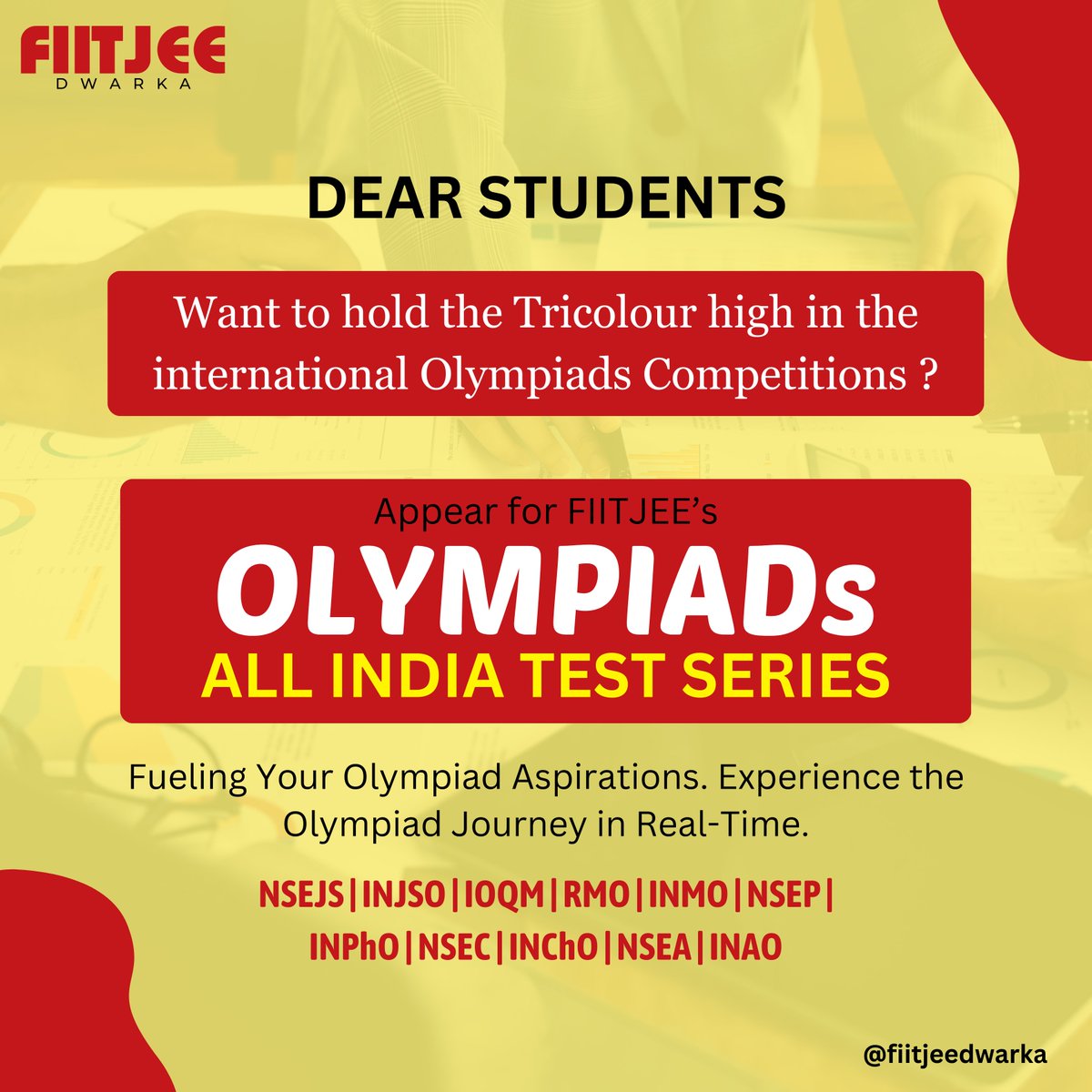 FiitjeeDwarka's tweet photo. Aspire to Represent India in Olympiads?

Join FIITJEE Dwarka's Test Series for NSEJS, IOQM, INMO &amp; more.

📌 @fiitjeedwarka – Shaping Olympiad Champions!

#FIITJEEDwarka #OlympiadExcellence https://t.co/a7oaf9HHPP