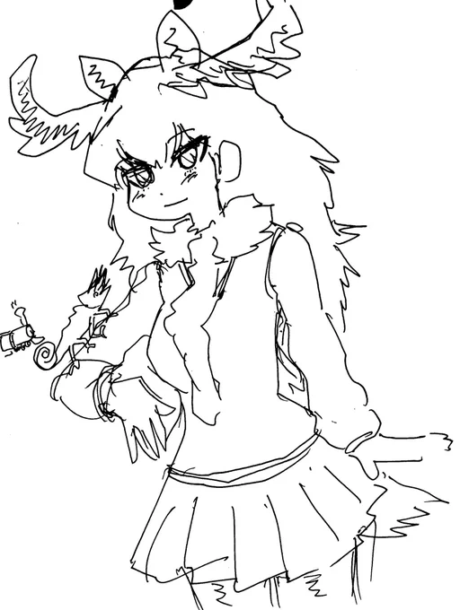 ヨロビの耳を付け足し描きかけプレーリーさんを描いて再度お出しするものであるrkgk 