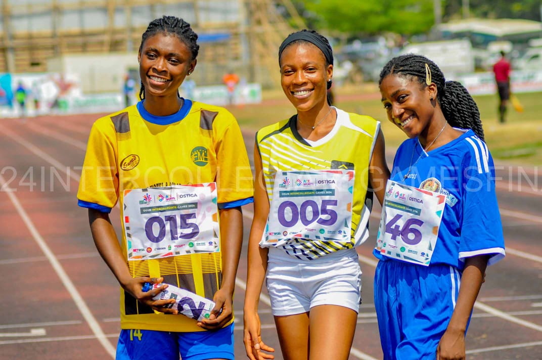 OsunInterCGames's tweet photo. "Golden Girls of the Track! 👑

Meet the Queens of Speed! 🏃‍♀️

🥇 Adedoyin Oyeyemi (OAU)
🥈 Racheal Nasiru (UNIOSUN)
🥉 Atolagbe Opeyemi (Kings University)

Aren't they just amazing? 😻❤️❤️

 #OsunInterCollegiateGames24 #AceSports" https://t.co/L6SXT6HhiZ