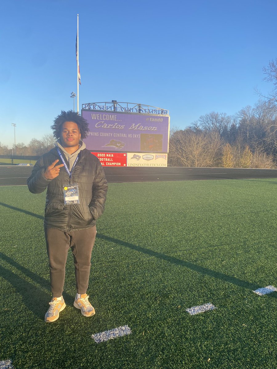 Carlos Mason (@carlos_mason52) on Twitter photo Beyond grateful for the invite to a visit to Lindsey Wilson this afternoon!!💪🏽 Had an amazing time, thank you. <a href="/_CoachManning/">Manning</a> <a href="/HopkinsCentral/">Hopkins County Central Storm Football</a> @CoachAmbroseLWC <a href="/CoachKleckler/">Phil Kleckler</a> #1and0 Beyond grateful for the invite to a visit to Lindsey Wilson this afternoon!!💪🏽 Had an amazing time, thank you. <a href="/_CoachManning/">Manning</a> <a href="/HopkinsCentral/">Hopkins County Central Storm Football</a> @CoachAmbroseLWC <a href="/CoachKleckler/">Phil Kleckler</a> #1and0