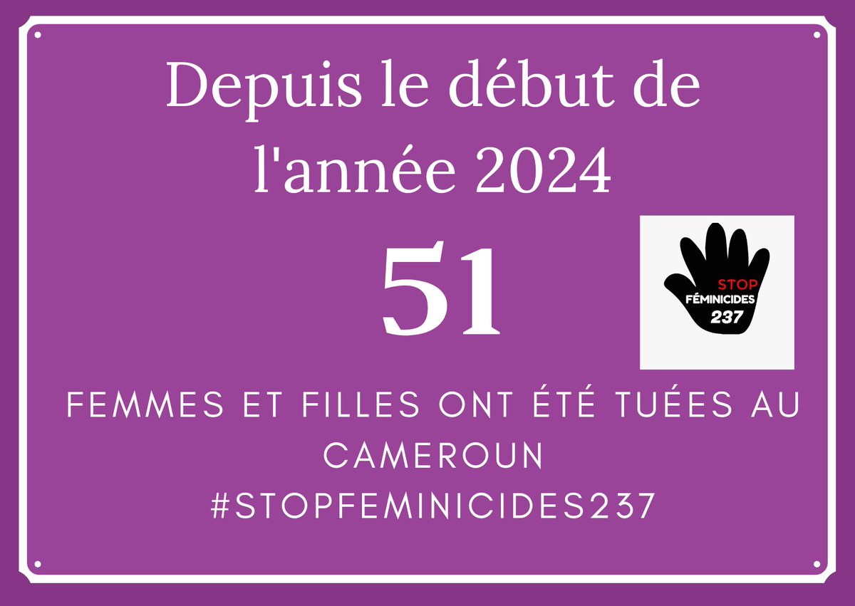 Une adolescente retrouvée poignardée à mort dans le domicile de son copain dans la ville de SOA, région du Centre.

Son bourreau est aux arrêts, la victime n'ayant aucun papier sur elle n'est pas identifiée jusqu'ici.

#Stopféminicides237
#Cameroun