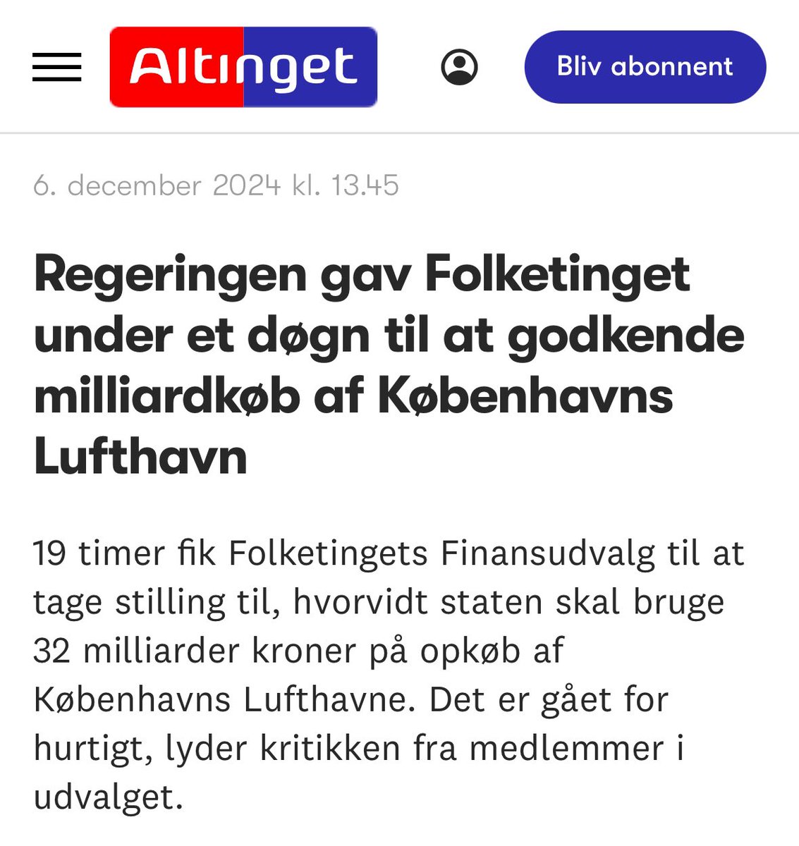 Finansudvalgets medlemmer modtog uden forudgående varsel en mail med besked om et fortroligt hasteaktstykke klokken 17.49 onsdag i sidste uge, mens også medlemmer af Folketinget laver mad og senere lægger børn i seng eller spiser middag hos venner eller ude i byen.

Fortrolige