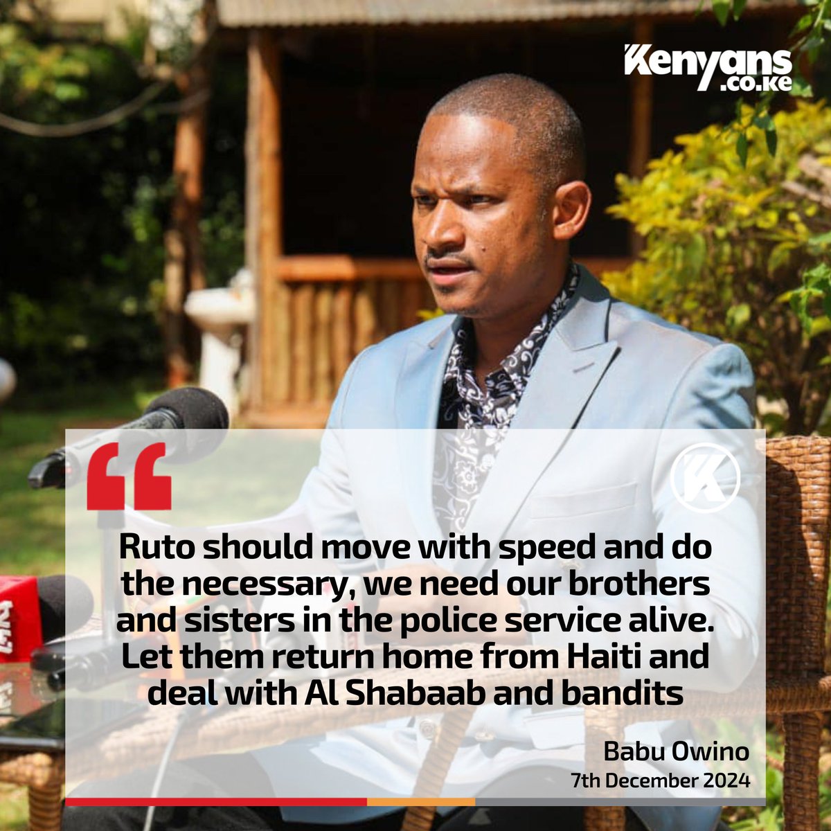 Ruto should let our police return home from Haiti - Babu Owino