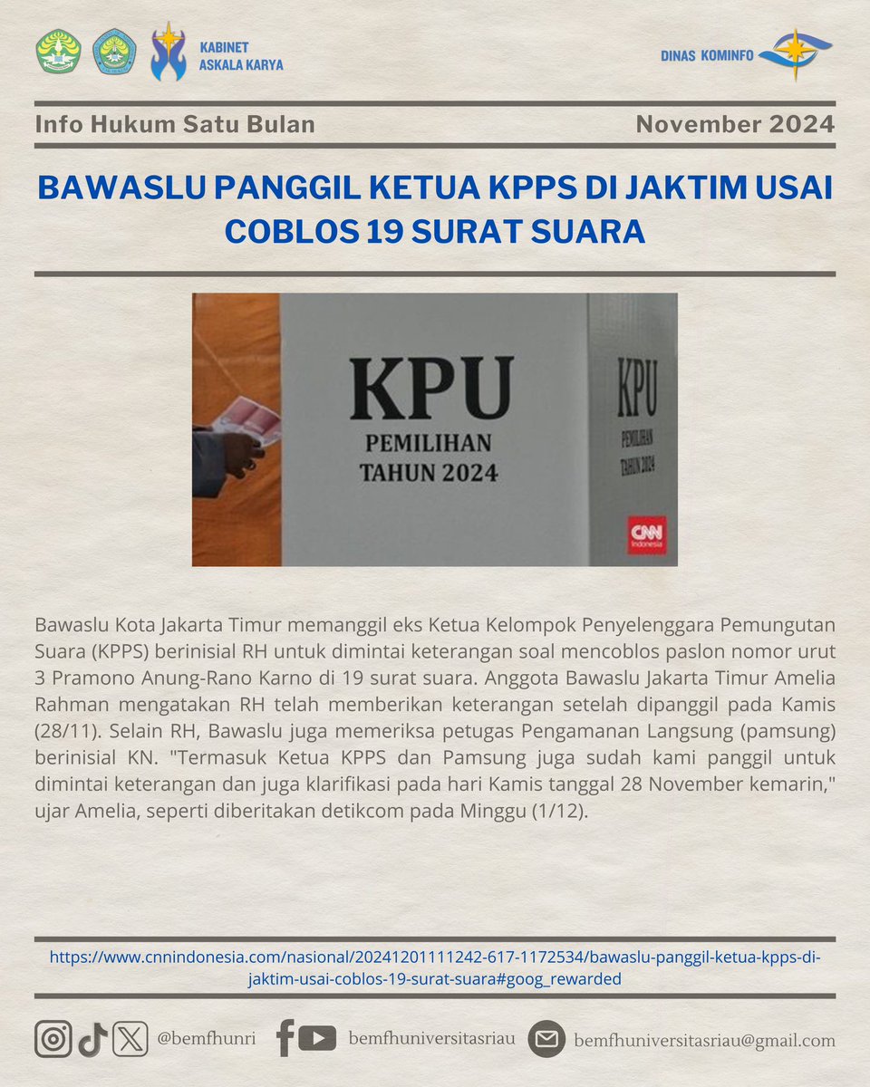 BEM Fakultas Hukum Universitas Riau tweet media
