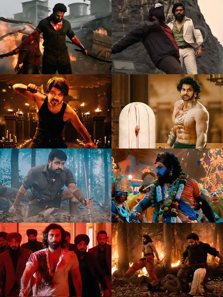 gousebhai48's tweet photo. #Salaar #KGF2
#Leo #Bahubali2
#ManyamPuli #Pushpa2
#Animal #RRR
#Prabhas #Yash
#VijayThalapathy #RamCharan
#RanbirKapoor #NTR
#Mohanlal #AlluArjun https://t.co/a7sndERQAL