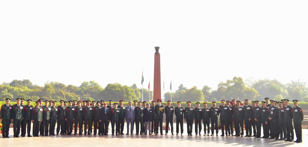 salute2soldier's tweet photo. With #ArmyServiceCorps set to celebrate its 264th Corps Day on #08December, homage to #Bravehearts was being paid at #NationalWarMemorial by Lt Gen Preet Mohindera Singh, VSM,DG ST, on behalf of #ASC fraternity in a solemn ceremony. Floral tributes were also paid on #HonourWalls. https://t.co/kA2Zlo6ftW