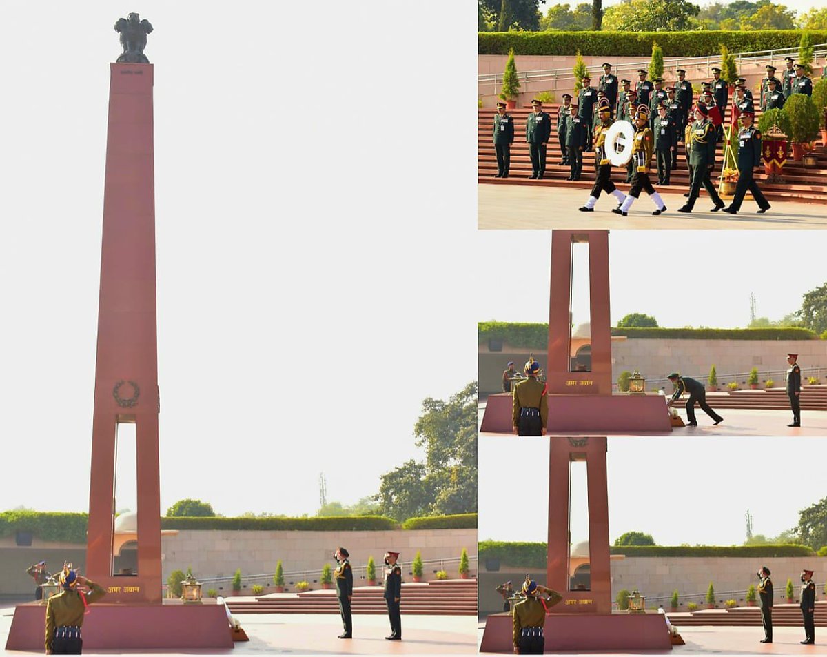 salute2soldier's tweet photo. With #ArmyServiceCorps set to celebrate its 264th Corps Day on #08December, homage to #Bravehearts was being paid at #NationalWarMemorial by Lt Gen Preet Mohindera Singh, VSM,DG ST, on behalf of #ASC fraternity in a solemn ceremony. Floral tributes were also paid on #HonourWalls. https://t.co/kA2Zlo6ftW