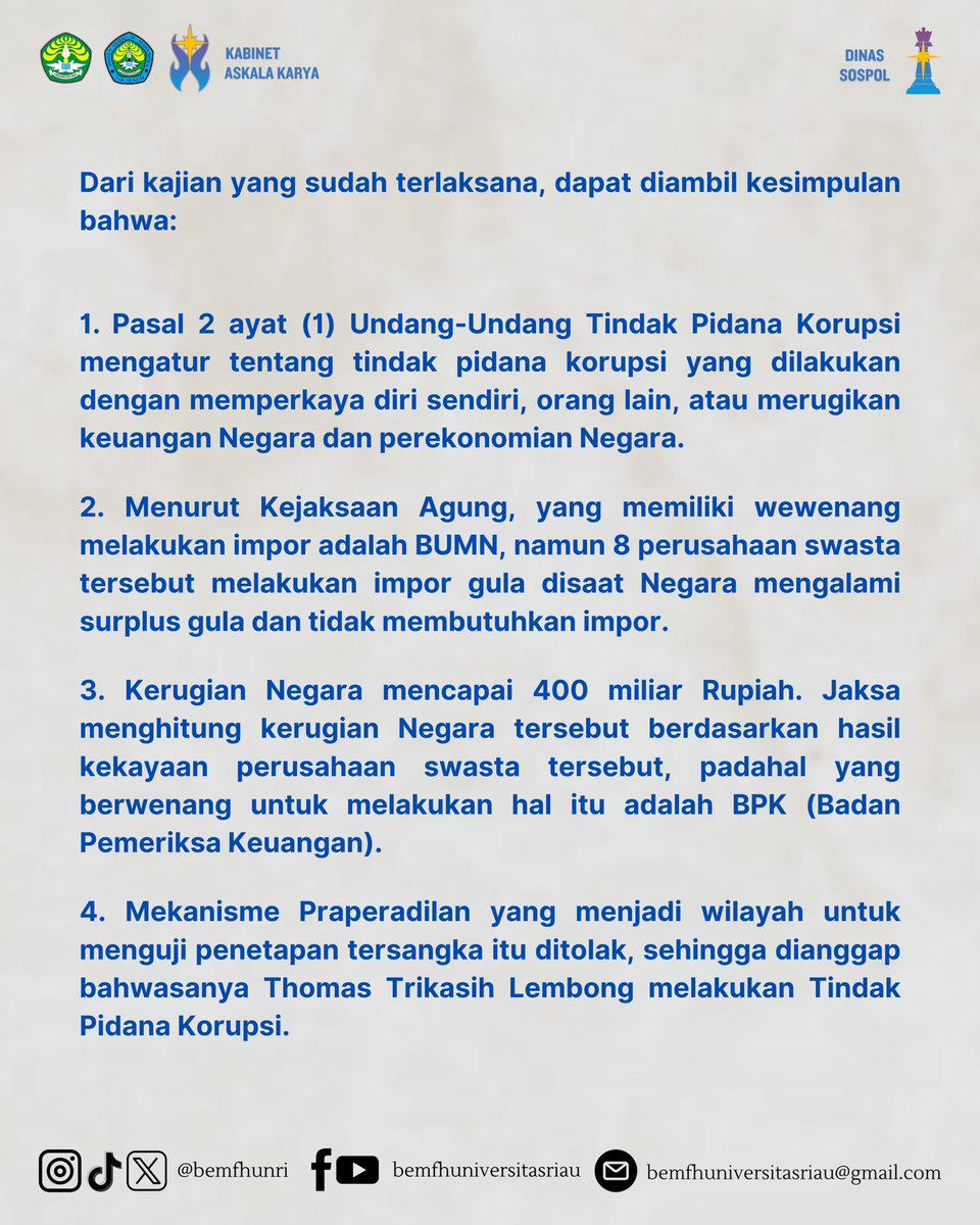 BEM Fakultas Hukum Universitas Riau tweet media