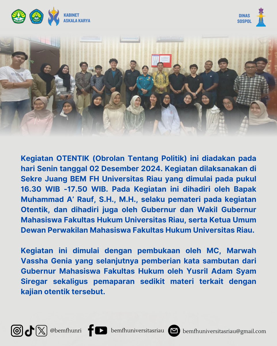 BEM Fakultas Hukum Universitas Riau tweet media