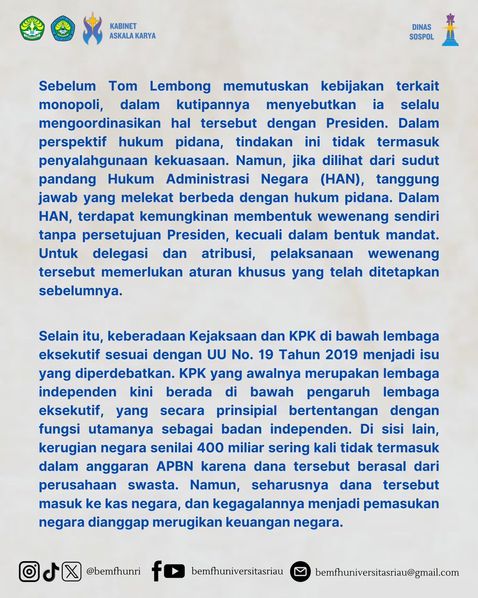 BEM Fakultas Hukum Universitas Riau tweet media