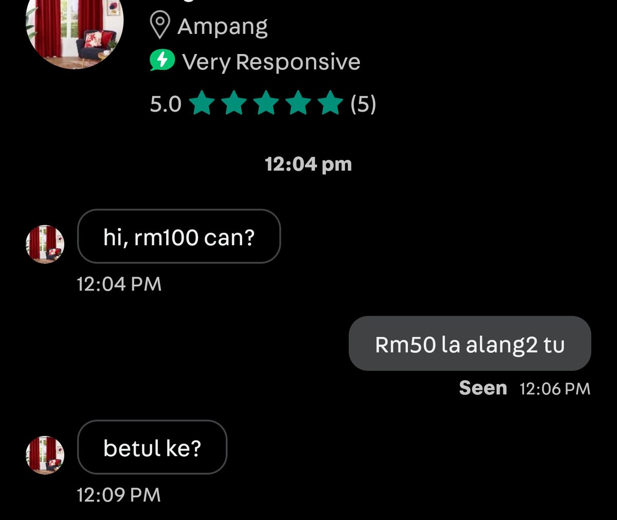 Ada jual item letak harga rm270 kat carousel. 

Low baller + low IQ: