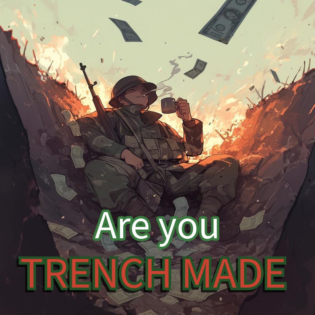 TrenchMadeSol's tweet photo. Early trench-made degen gets all the worms. 

™️ https://t.co/DioijYxUxb