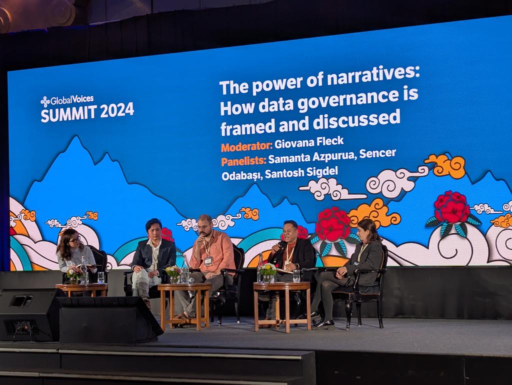 rezwan's tweet photo. Global Voices Kathmandu Summit 2024

Current Panel: The power of narratives: How data governance is framed and discussed

Moderator: @giovanafleck

Panelists: @samantaazpurua, Sencer Odabasi, @santoshsigdel 

#GVSummit2024 

@globalvoices https://t.co/W8z9Kbs06p