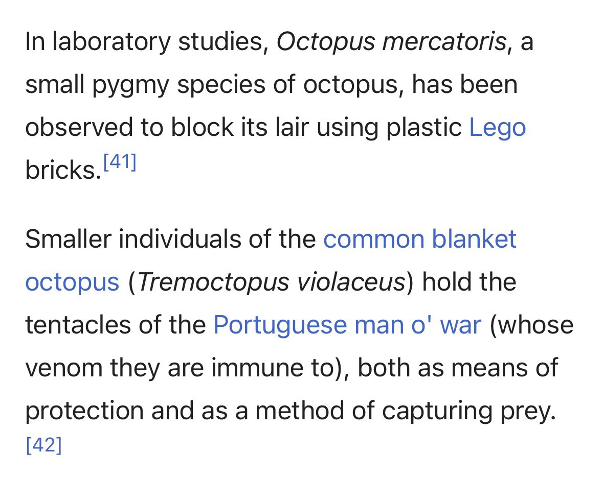 RaoHyrule's tweet photo. Here are the funniest parts of the cephalopod intelligence wikipedia page that I just read https://t.co/YBhSNrz3z1