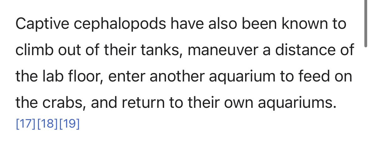 RaoHyrule's tweet photo. Here are the funniest parts of the cephalopod intelligence wikipedia page that I just read https://t.co/YBhSNrz3z1