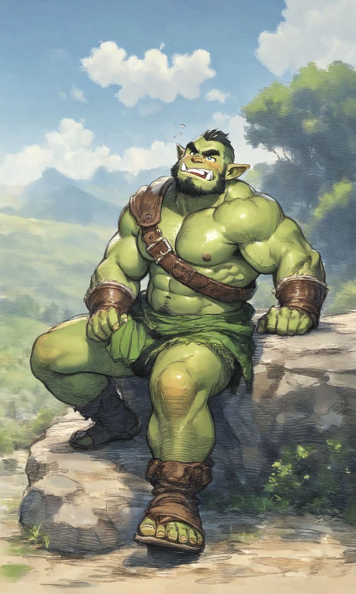 kurohudeAI's tweet photo. ファンタジー小説の挿絵に登場する雰囲気のオーク達1
#AI #bara #gay #Orc #AIart #NoobMale #NoobAI https://t.co/RsBaFjizQR