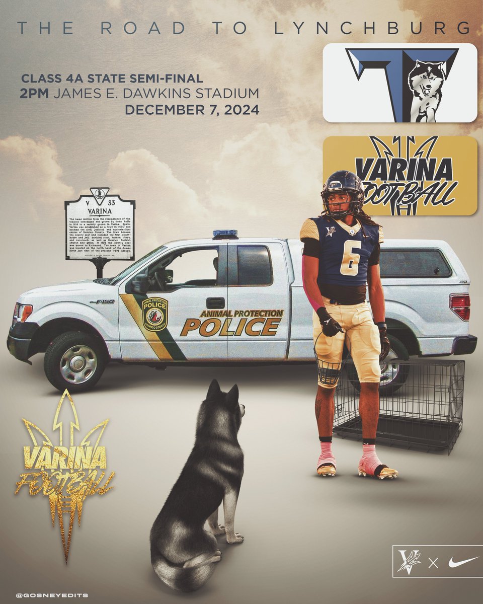 Varina Football (@varinafootball) on Twitter photo π- GET UP, ITβS GAMEDAY
π- CLASS 4A SEMI-FINAL
π- TUSCARORA HS
π- JAMES E DAWKINS STADIUM
βοΈ- 2 PM
ποΈ- gofan.co/event/2349004?β¦
π±- WEAR BLACK!
π£- BE LOUD!
#BLACKOUT
#BuiltOn5
#GA5
<a href="/AthleticsVarina/">VarinaAthletics</a>
<a href="/ZachJoachim/">Zach Joachim</a>
<a href="/CBS6SportsSean/">Sean Robertson</a>
<a href="/watchsportswire/">Sportswire | The Crew</a>
<a href="/LaneCtvsports/">Lane Casadonte</a>
<a href="/NolanKnightJr/">Nolan Knight 8Sports</a> π- GET UP, ITβS GAMEDAY
π- CLASS 4A SEMI-FINAL
π- TUSCARORA HS
π- JAMES E DAWKINS STADIUM
βοΈ- 2 PM
ποΈ- gofan.co/event/2349004?β¦
π±- WEAR BLACK!
π£- BE LOUD!
#BLACKOUT
#BuiltOn5
#GA5
<a href="/AthleticsVarina/">VarinaAthletics</a>
<a href="/ZachJoachim/">Zach Joachim</a>
<a href="/CBS6SportsSean/">Sean Robertson</a>
<a href="/watchsportswire/">Sportswire | The Crew</a>
<a href="/LaneCtvsports/">Lane Casadonte</a>
<a href="/NolanKnightJr/">Nolan Knight 8Sports</a>