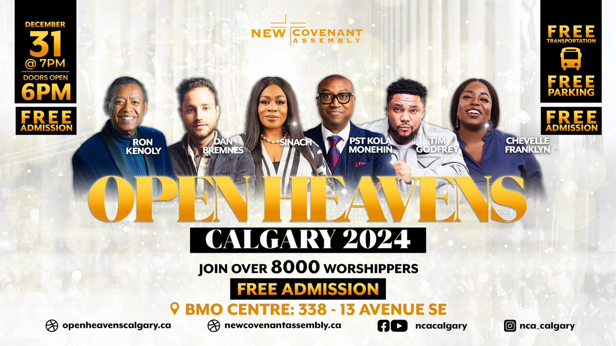 NCACalgary's tweet photo. OPEN HEAVENS CALGARY 2024!!!

31 . 12 . 24

💃💃💃 https://t.co/jJLw2gdNCV
