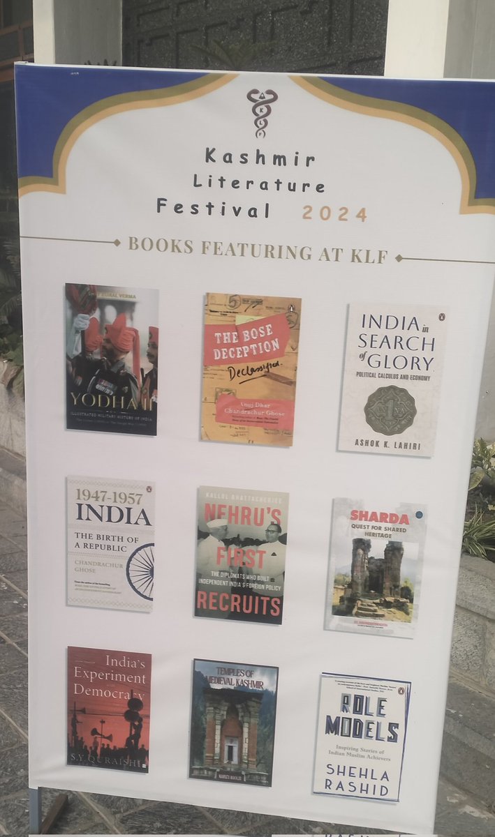 janusmyth's tweet photo. #Nehru at the #KashmirLitFest . #NehrusFirstRecruits being freshly unboxed in #Srinagar ... https://t.co/bvjlYgJnwY