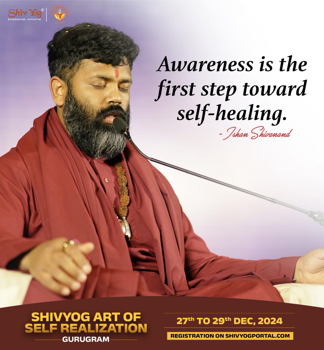 shivyogwisdom's tweet photo. "Awareness is the first step toward self-healing." ~ Ishan Shivanand 

#SelfHealing #AwarenessJourney #HealingAwareness #SelfCareMatters #EmotionalWellness #PathToHealing #ConsciousAwareness https://t.co/A6QAMrtb49