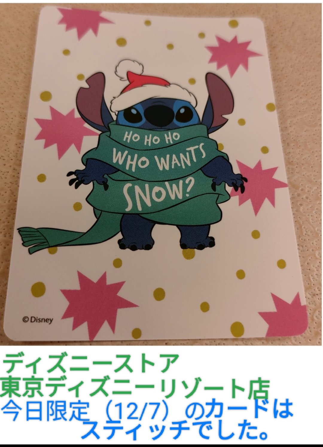 ディズニーストアディズニーリゾートスティッチクリスマス